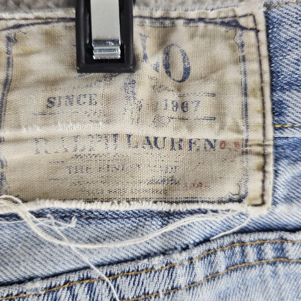 Polo Ralph Lauren Vintage Classic 67 Button Fly Denim Jeans Size 32x32 Thrashed